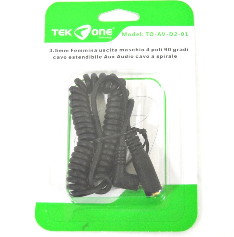 Cavo Adattatore Audio TeKone TO-AV-D2-01 Jack 3.5mm F - Aux 4 poli M/L hsb