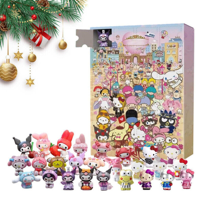 Hello Kitty 2024 Christmas Advent Calendar Kuromi Countdown 24 Days Sanrio Toys