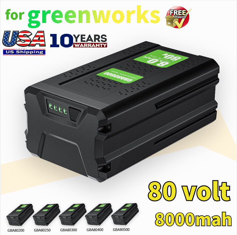 For Greenworks Battery 80V 8.0Ah Replacement GBA80200 80Volt
