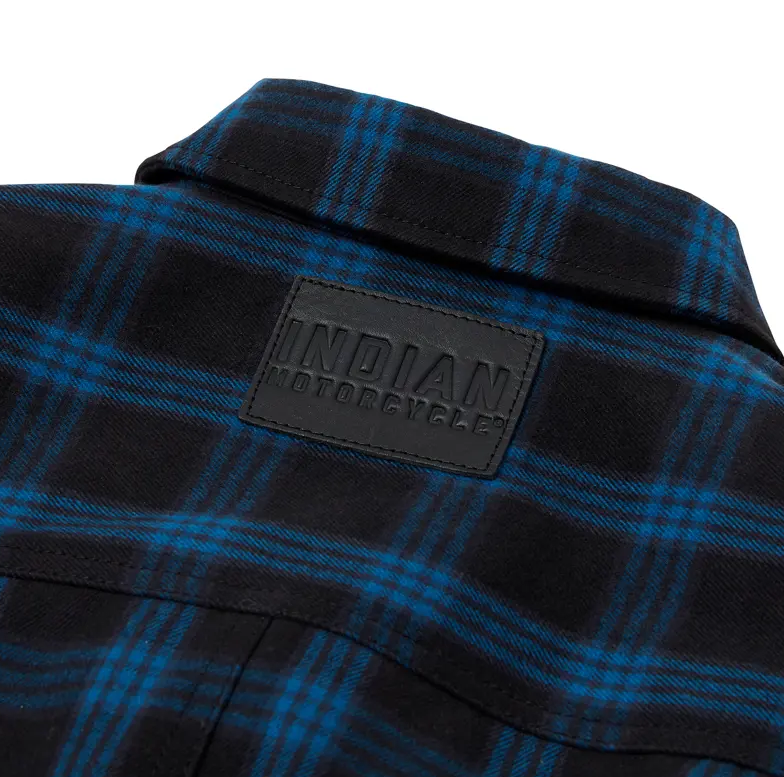 Pre-owned Indian Motorcycle Women's Canyon Plaid Overshirt Blue 2864807