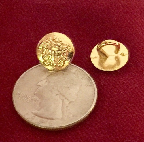One (1) Versace Medusa Head Gold Tone Metal Button .436” (11.08 mm)
