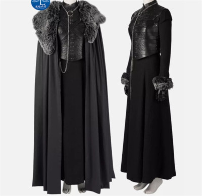 Game of Thrones 8 Sansa Stark Full Suit Cos Costume Outfits Fancy Dress+Cloak