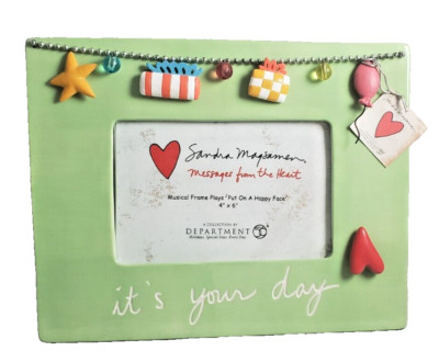 Its Your Day Photo Frame holds a 4x6'' Photo Musical plays Put On Happy Face
