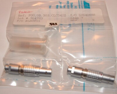 TWO LEMO FGG.0B.303.CLCD42 PLUGS, NEW