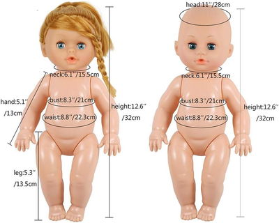 ARTST Doll Clothes12 inch Baby Doll Clothes 6 Sets Include 5 Caps fit for 10