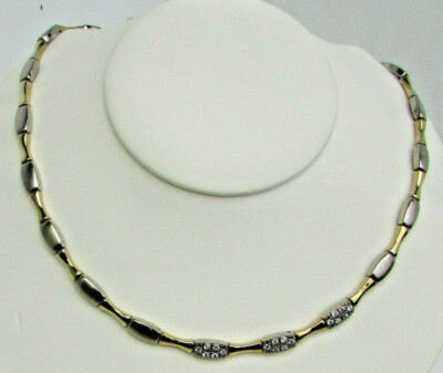 Allison Reed Gold, Silver,& Sparkling Accents Necklace, Open Box New