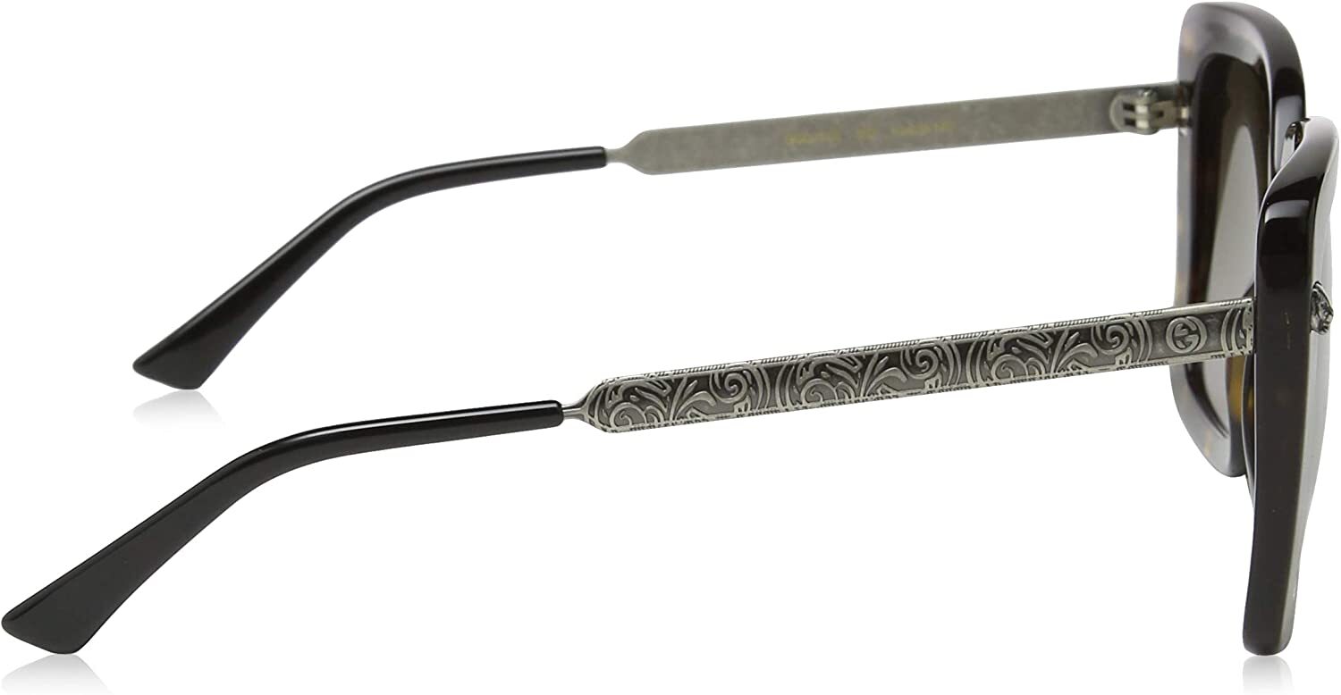 Pre-owned Gucci Sunglasses Gg0216s 002 53mm Dark Havana / Brown Lens