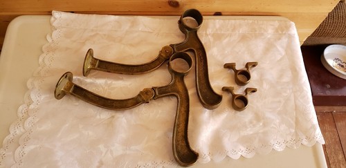 2 LARGE BRASS BAR FOOT RAIL PIVOTING MOUNTING BRACKETS 1 3/4