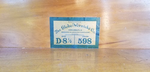 Antique Oak Bookcase Globe Wernicke 3 sectional with drawer in base Pair