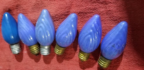 VINTAGE CHRISTMAS LIGHTS GE SWIRL C-9 C9 12 CERAMIC COATED BULBS RARE OLD USA