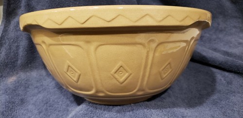 Vintage Mason Cash & Co. Church Gresley Caneware 11 Inch Bowl Tan/White