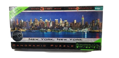 Buffalo Games パノラマパズル ニューヨーク市暗闇で光る 750P Buffalo Games Panoramic Jigsaw Puzzle NEW YORK CITY Glow in