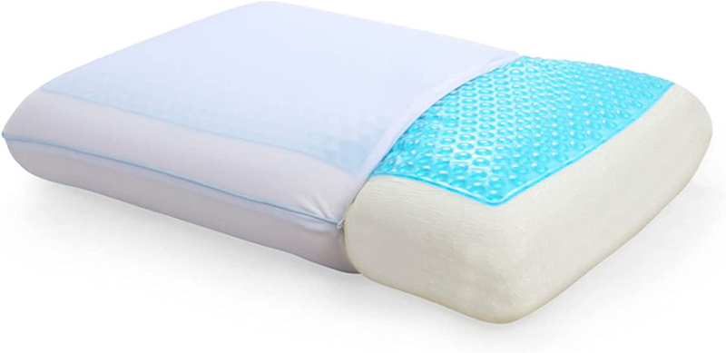 Cool Gel Reversible Gel and Memory Foam Bed Pillow - Light Blue/White,