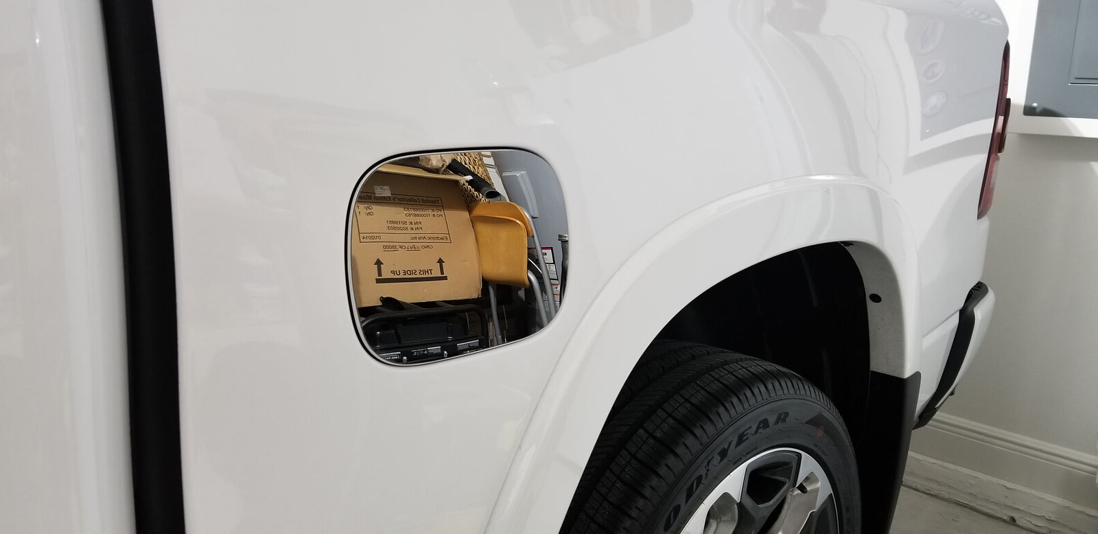 Stainless Polished Chrome QAA Gas Door Cover Trim for Ram 1500 2019