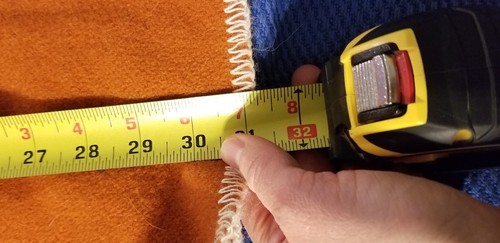 Vintage Peachy Rust Orange Wool Throw Blanket  Binding 62