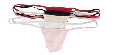 Flirtzy Womens Stretchy Y Back String G-String Thong Panties Pant, M/L, 5 Pack