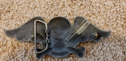 SKULL BONES WINGS MENS BELT BUCKLE  LEAD FREE  HARLEY BIKER