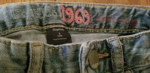 GAP KIDS 1969 SIZE 6 REGULAR GIRLS LEGGING JEANS MEDIUM WASH ADJUSTABLE WAIST