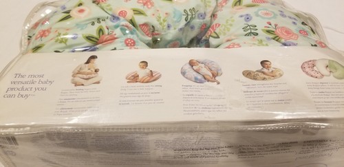 Boppy Pillow and  Slipcover  green floral new in bag