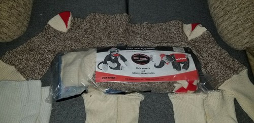 6 Pairs Sock Monkey Elephant Doll. Original  Nelson Rockford Red Heel Socks