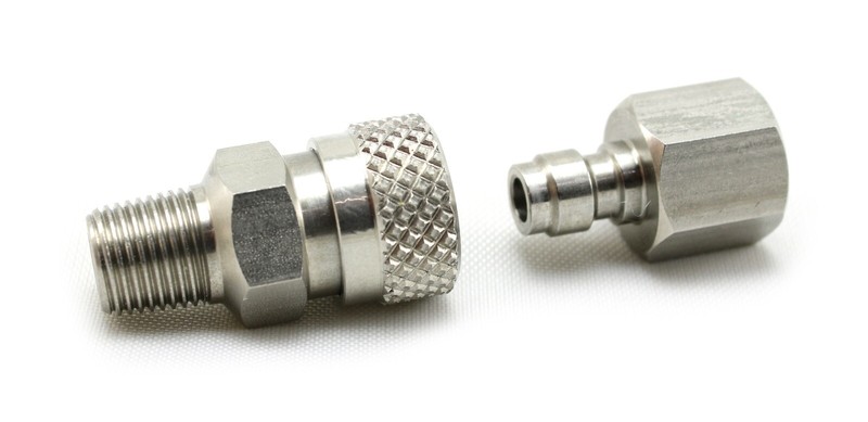 PAINTBALL HOSE CO2 REMOTE QUICK DISCONNECT 1/8 NPT STAINLESS S...