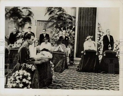 1937 Press Photo Wedding of Prince Alvaro and Signorina Carla Parodi Del Fino
