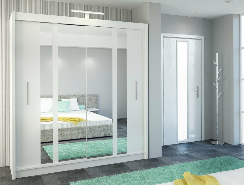 Star Wardrobe White Colour 203 Sturdy Free Standing Wooden