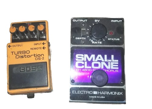 Boss EHX Guitar Pedals Turbo Distortion Small Clone Chorus