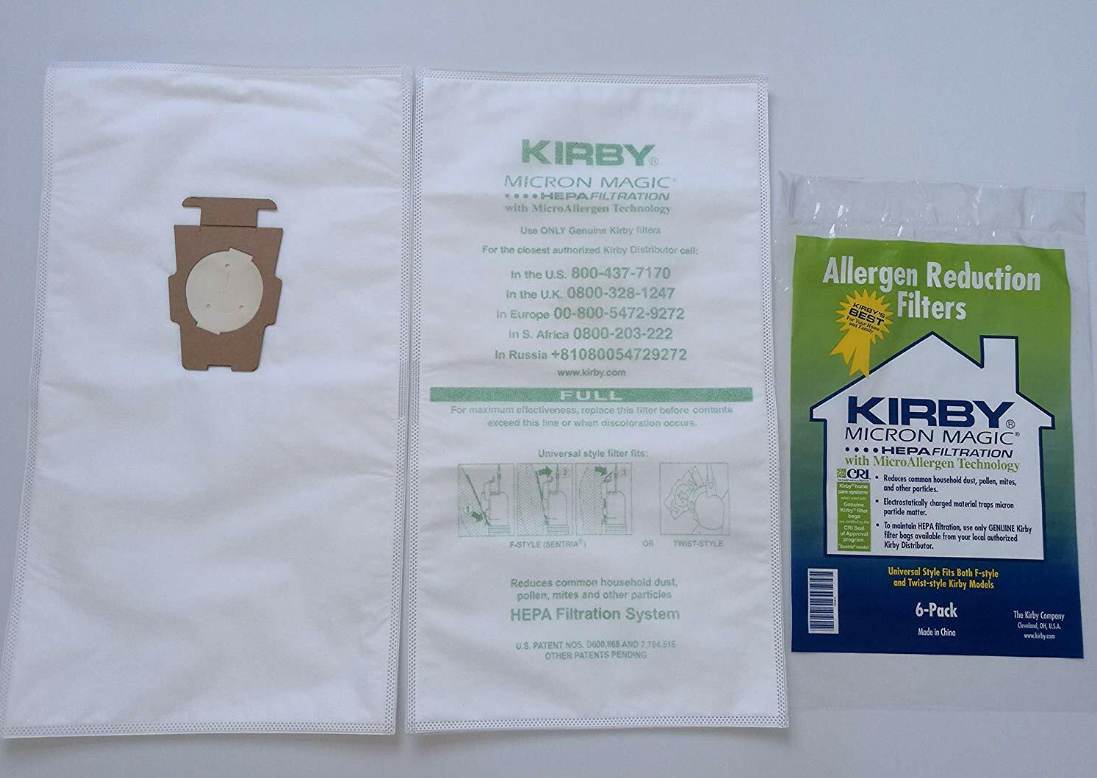 6 Universal HEPA Cloth Bags for Kirby Vacuum F Style Avalir Sentria
