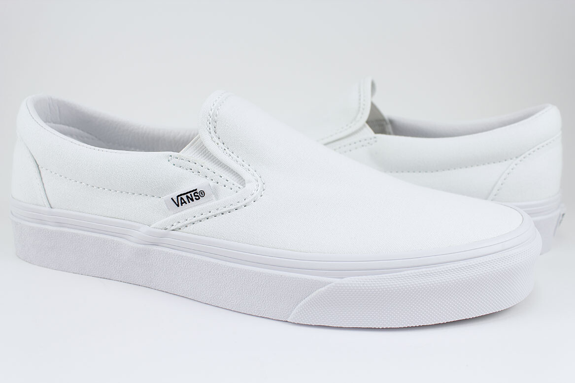 Ballerina true white slip on deals vans