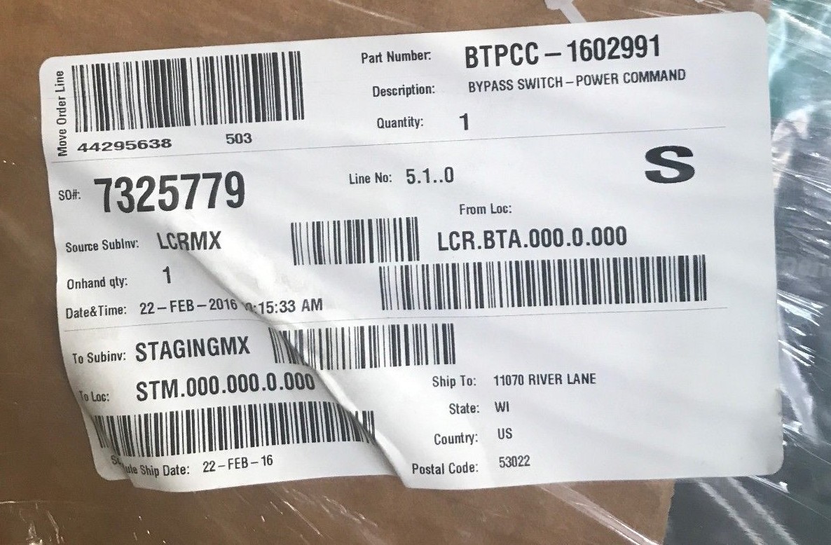 New 600 Amp Cummins Automatic Bypass Transfer Switch BTPCC | S/N: A16M918389