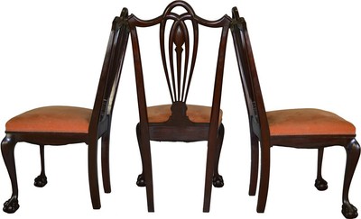 17317  Set of 6 Mahogany Carved Ball and Claw Chairs by Horner