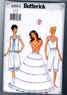 Butterick 6884 Ladies Petticoat Colonial Costume Pattern Uncut Size 6 8 10 