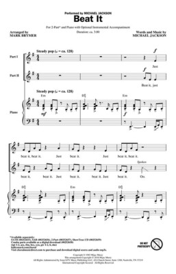 Beat It Pop Choral Series 2-Part Michael Jackson