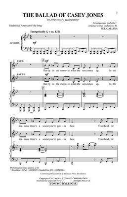 The Ballad of Casey Jones 2-Part Arranger: Jill Gallina