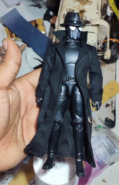 PB-LTC-NOIR: 1/12 Black Wired Trench Coat for Marvel Legends Spider-Man Noir