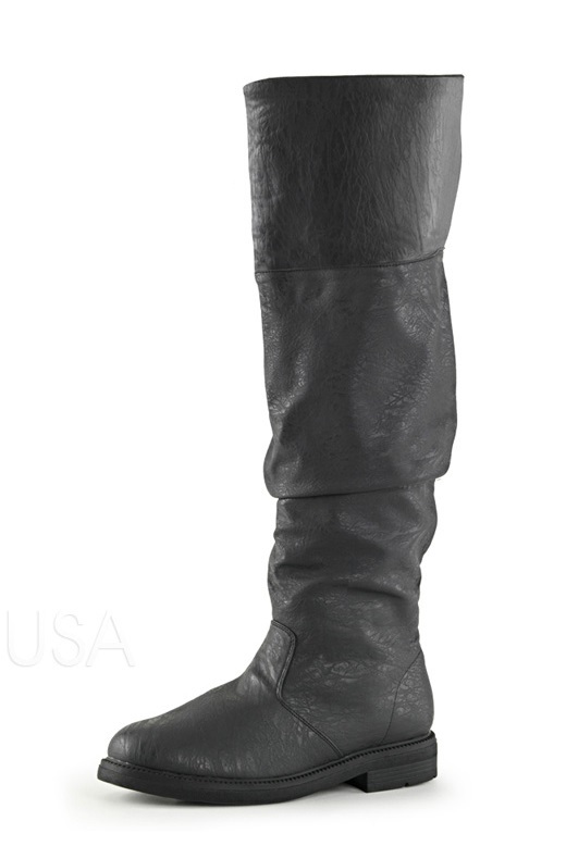 Black Mens John Snow Game of Thrones Medieval Knight LARP Long Costume Boots