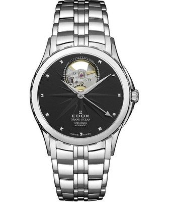 Edox 85013-3-NIN Grand Ocean Open Heart Automatic Women's Watch 1 5/16in 5ATM