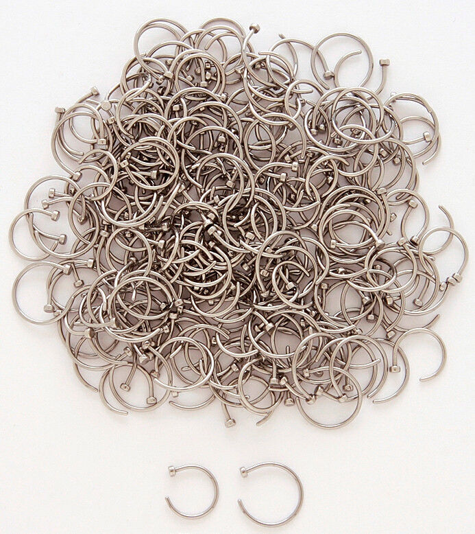 10pc 316l Surgical Steel Nose Hoops Wholesale Body Jewelry 22g 20g 18g 16g Rings