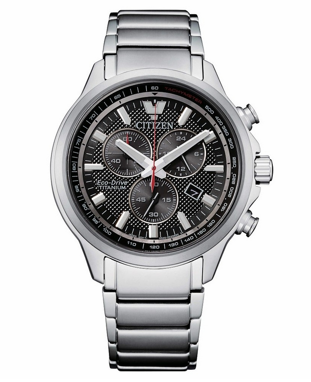 Pre-owned Citizen Super Titanium Chronograph Watch Sapphire Crystal At2470-85e