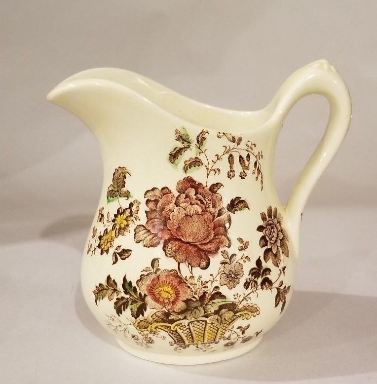 ROYAL CROWNFORD Transferware Pitcher & Bowl CHARLOTTE Multicolor ENGLAND