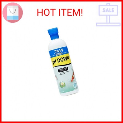 API POND pH DOWN Pond Water pH Reducing Solution 16-Ounce Bottle, White, Model:1