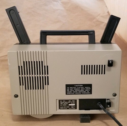 Elmo ST-180E M 2-Track 8mm Sound Film Projector Projection - Bulb Works - READ
