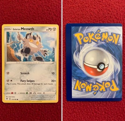 Pokemon MISCUT ERROR Inverted Back Meowth 112/185 Vivid Voltage Card NM/MT