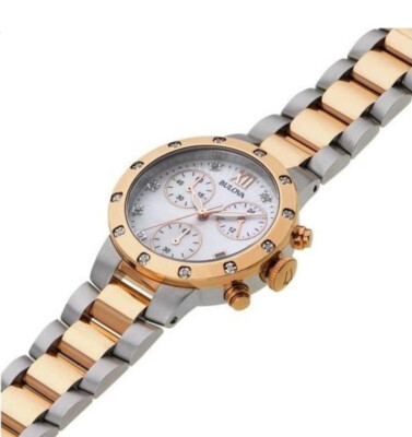 Pre-owned Bulova Multicolour Womens Chronograph Watch 98w210