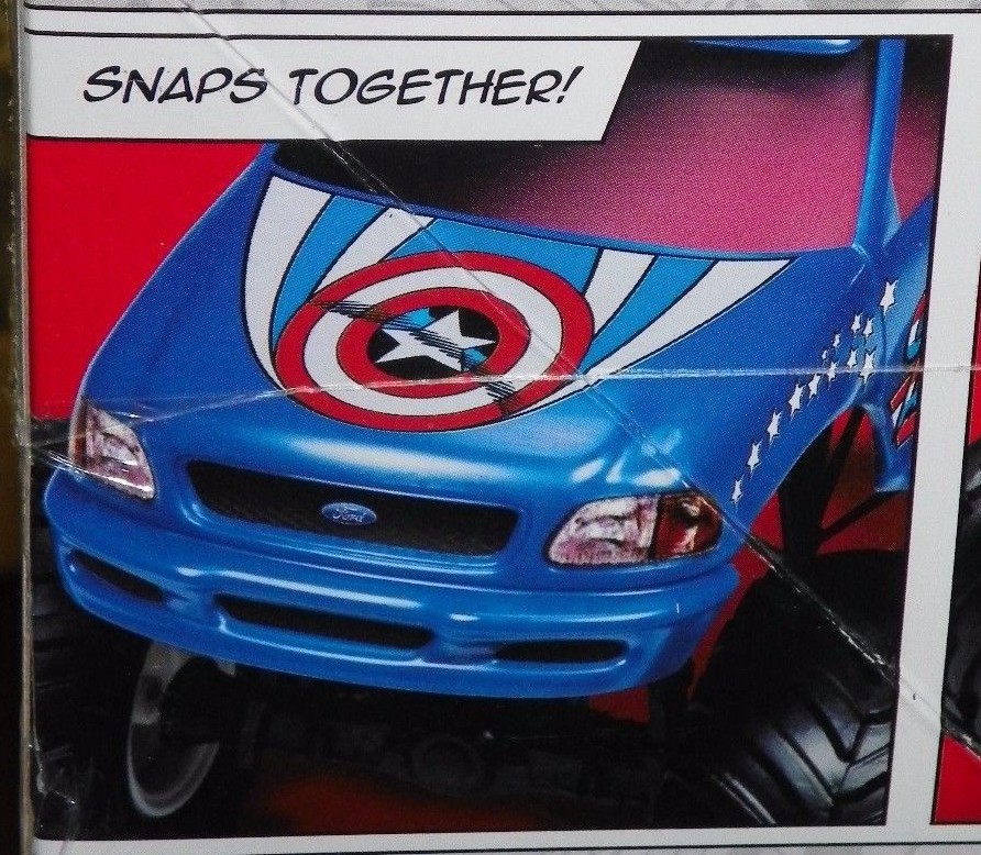 AMT 1/32 CAPTAIN AMERICA MONSTER TRUCK SNAP IT Plastic Model Kit #857 NIB