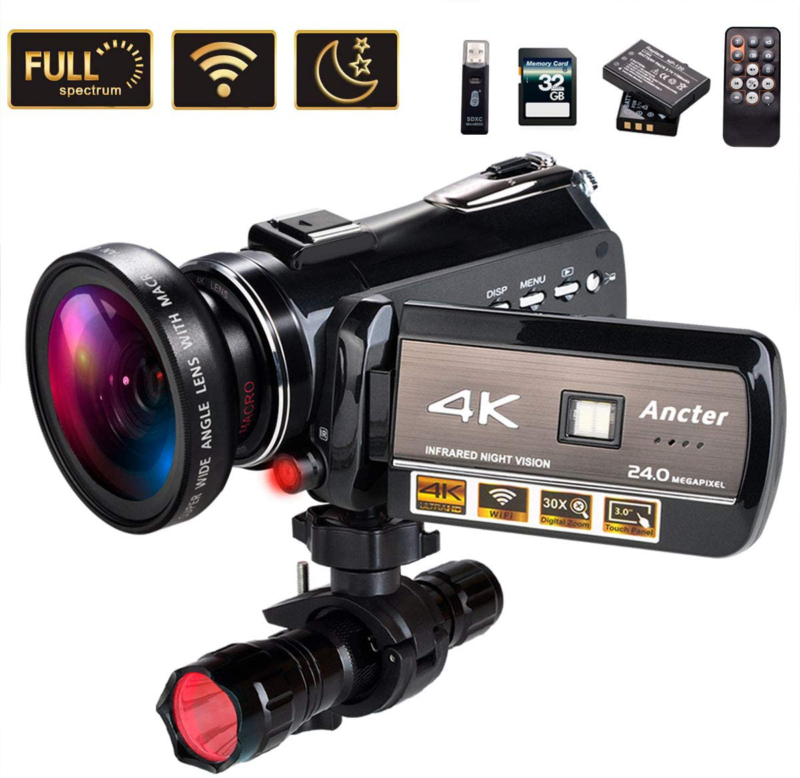 4K Wifi Full Spectrum Camcorders, Ultra HD Infrared Night Vision Paranormal Inve
