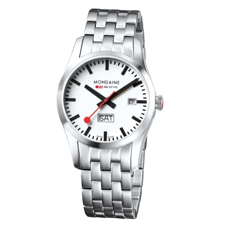 Pre-owned Mondaine Retro Silver Stainless Steel White Dial Men's Watch – A667.30340.16sbm