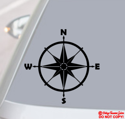 COMPASS Vinyl Decal Sticker Car Window Bumper NOT ALL THOSE WHO WANDER ARE LOST