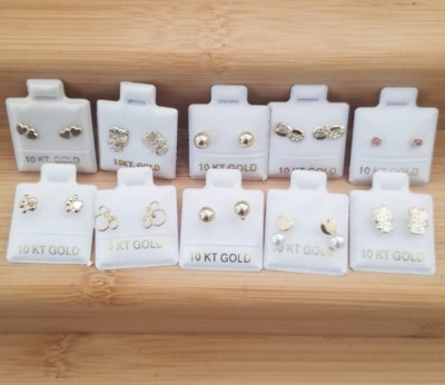 aretes de oro 10k mayoreo 10 sets Lote /gold earring 10k  Free Shipping.